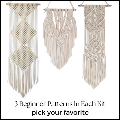 DIY Macrame Wall Hanger Kit - Choose From 3 Designs