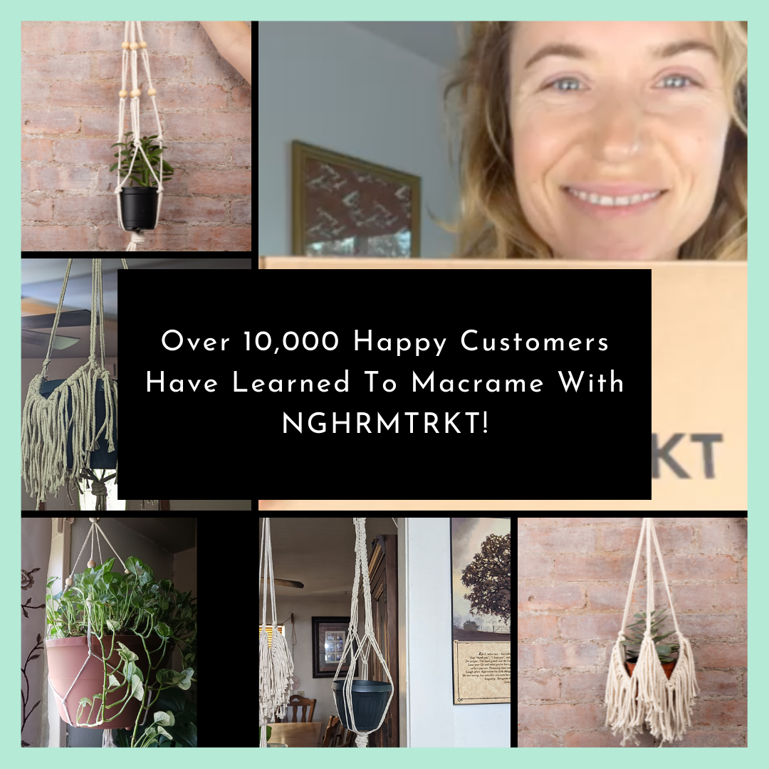  Macrame Kit, Makes 3 DIY Plant Hangers for Teens & Adult  Beginners, Craft Supplies for Boho Art Project-3 Custom Color Macrame Cord,  Wooden Rings & Instructions : Arts, Crafts & Sewing