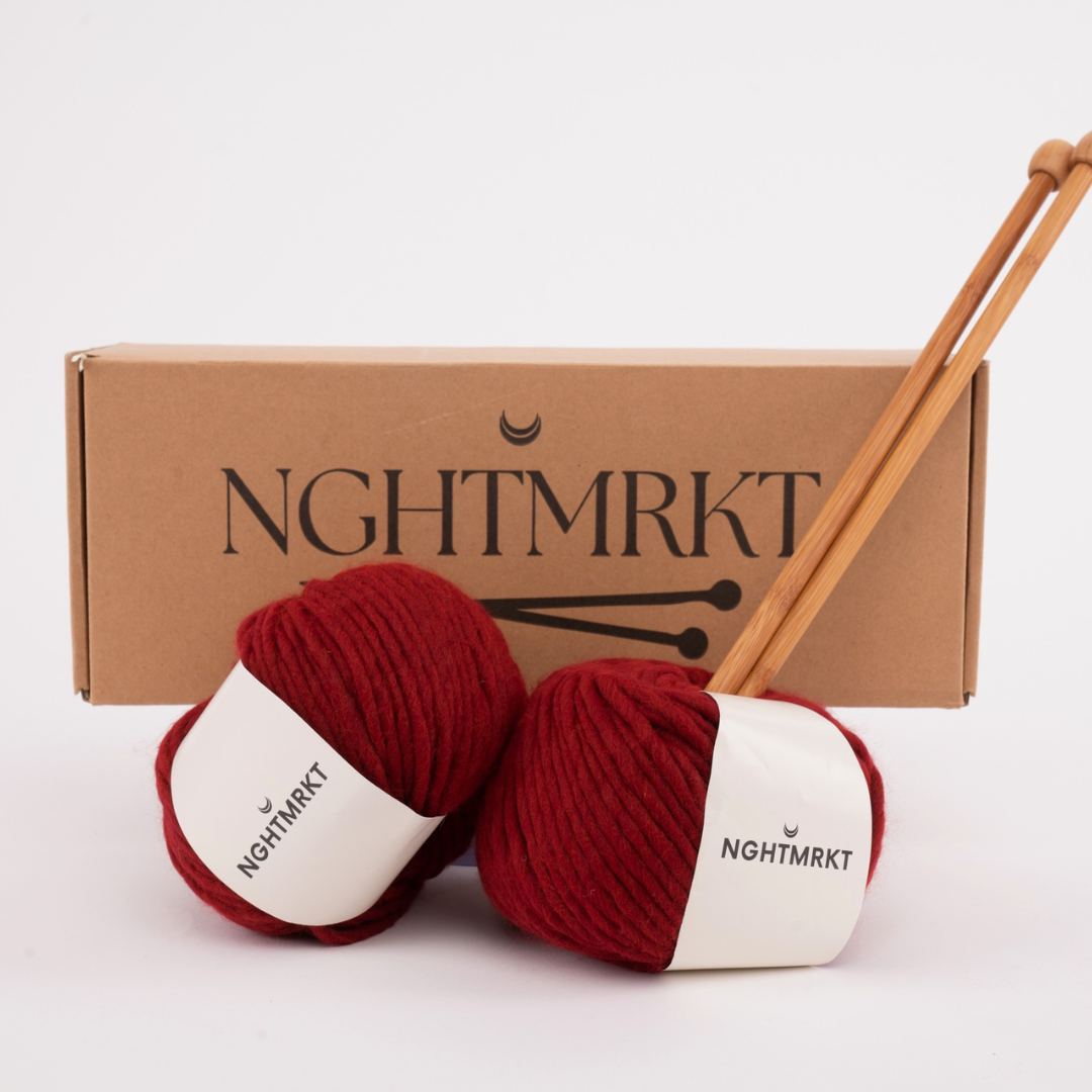 NGHTMRKT Scarf Knitting Kit for Beginners Adults - Learn to Knit with this  Starter Knitting Kit including Yarn and Needles. Our Complete Beginners